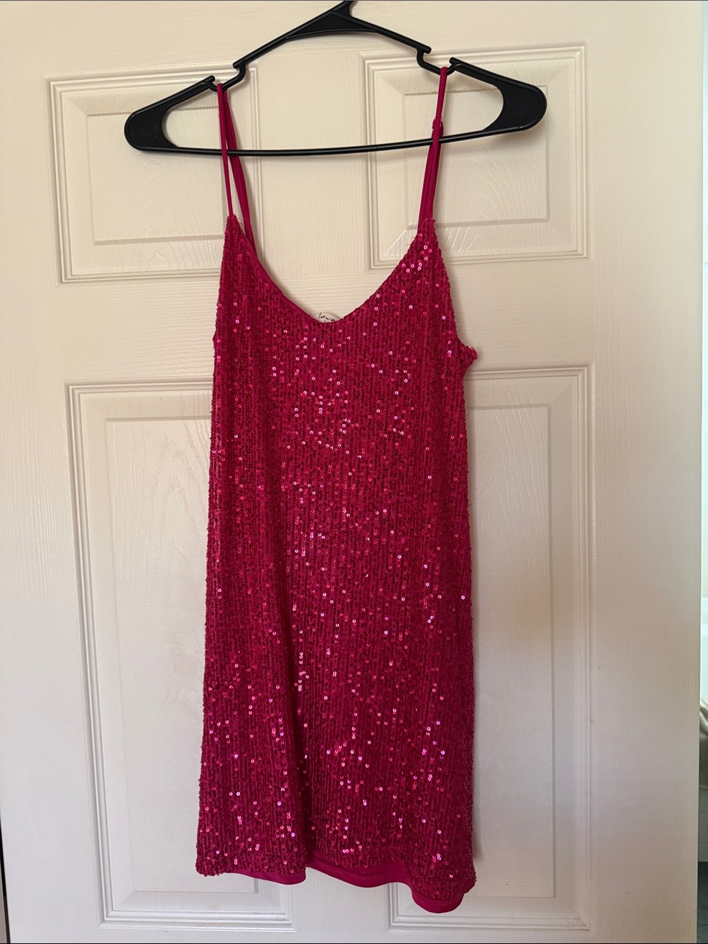 Sequin Slip Dress - Hot Pink